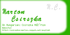 marton csirszka business card